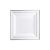 M Honor 50 Pack Square Silver Rimmed Plastic Plates | 7.25