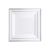 M Honor 50 Pack Square Silver Rimmed Plastic Plates | 10