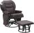 Big Day Furniture Glider Rocker Living Room Chair With Ottoman - Dark Brown