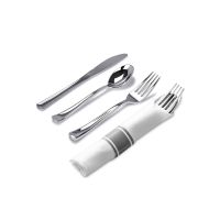 M Honor Silver 10 Pack Plastic Cutlery | Wrapped In Napkin | Fork