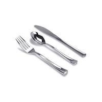 M Honor 240pc Silver Plastic Cutlery Set - 1