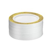 M Honor 60 Pack Gold Lace Rimmed Plastic Plates | 10.25" | La Crete Home Hardware-1