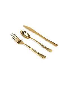 M Honor 150pc Gold Plastic Cutlery Set