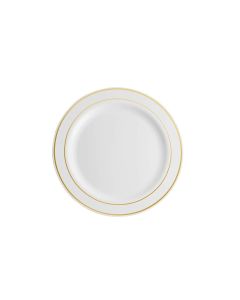 M Honor 60 Pack Gold Rimmed Plastic Plates | 7.5"