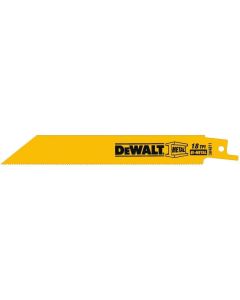 Dewalt 6" 18TPI Metal Cutting Bi-Metal Reciprocating Saw Blades 5PK DW4811