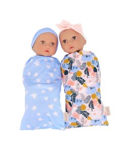 Lullababy Twin Baby Dolls & Sleep Sacks Set - Boy & Girl