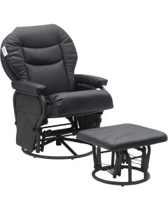 Big Day Furniture Glider Rocker Living Room Chair With Ottoman - Black