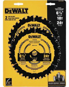 Dewalt 6.5" Circular Saw Blades 18/24 Tooth 2PK DWA1612CMB