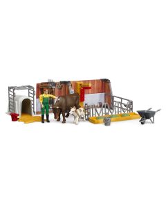 Bruder Bworld Cow And Calf With Farmer 62611
