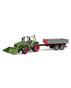 Bruder Fendt Vario 211 With Frontloader And Tipping Trailer 02182
