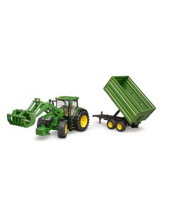 Bruder John Deere 7R 350 With Front Loader And Tipping Trailer 09828