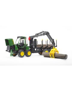 Bruder John Deere 1210E Log Hauler, Four Trunks, And Grabber 09805