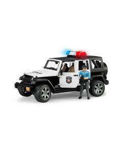 Bruder Jeep Rubicon Police Car + Light Skin Policeman 02526