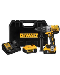 Dewalt 20V MAX XR Brushless Cordless 5.0 Ah 3-Speed 1/2" Hammer Drill/Driver Kit DCD996P2