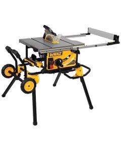 DEWALT 10" Jobsite Table Saw 32-1/2" Rip Capacity, And A Rolling Stand DWE7491RS