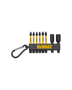 DEWALT DWA2MXC2IRCARC Flex Torq Mixed Bits with Nut Drivers & Carabiner, 2-in, 8-pc