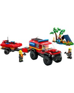 LEGO CITY 4x4 Fire Truck With Rescue Boat 301 Pieces 60412