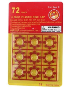 8 Shot Plastic Disc Caps For Cap Guns - 72 Shots