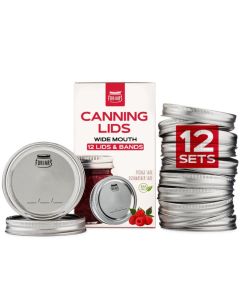 ForJars Wide Mouth Canning Lids And Bands 12 Pack