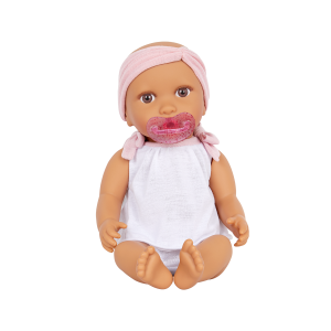 Lullababy Baby Doll 14" - 2 Piece Outfit & Pink Headband & Pacifier LBY7218