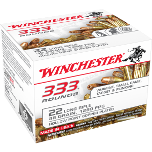 Winchester 22LR 36GR Hollow Point Pack of 333 22LR333HP