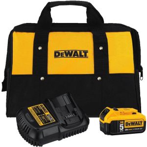 Dewalt 20V MAX 5.0Ah Battery & Charger Kit with Bag DCB205CK