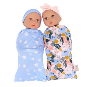 Lullababy Twin Baby Dolls & Sleep Sacks Set - Boy & Girl