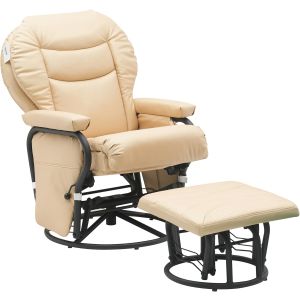 Big Day Furniture Glider Rocker Living Room Chair With Ottoman - Tan
