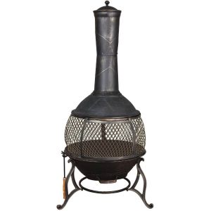 Deckmate 24" Steel Wood Burning Chiminea Outdoor Fireplace