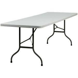 ENDURO 72" x 30" Light Grey Plastic Rectangular Folding Table
