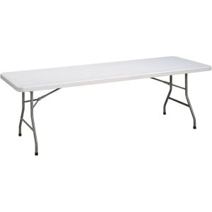 HOME 96" x 30" White Granite Heavy Duty Plastic Rectangular Folding Table