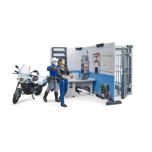 Bruder Bworld Police Station With Police Motorbike 62732