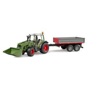 Bruder Fendt Vario 211 With Frontloader And Tipping Trailer 02182