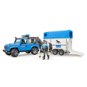 Bruder Land Rover Defender With Mounted Police Officer 02588