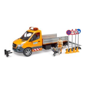 Bruder MB Sprinter Municipal With Light & Sound, Worker, And Accessories 02677