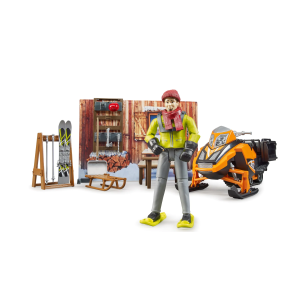 Bruder Bworld Mountain Hut With Snowmobile 63102