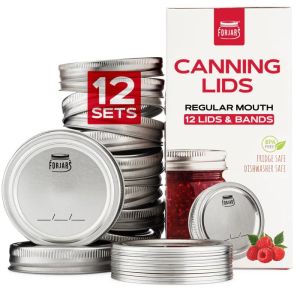 ForJars Regular Mouth Canning Lids And Bands 12 Pack