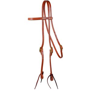 Western Rawhide Signature Harness Leather Browband Bridle With Ties 5/8" 202123-56