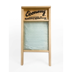 DAILYLIVE Economy Wooden Washboard Glass Scrubbing Surface 12 Inch x 23.5 Inch Handcrafted Made In Canada
