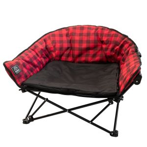 Kuma Lazy Bear Dog Bed - Red/Black