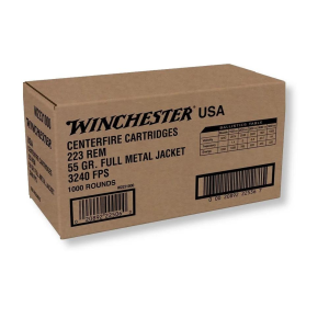 Winchester 223 Rem 55GR FMJ 1000 Round Box W2231000