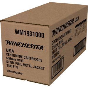 Winchester 5.56 Nato 55GR FMJ - 1000 Rounds WM1931000