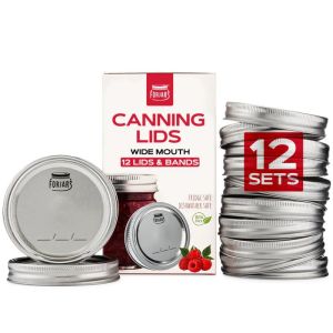 ForJars Wide Mouth Canning Lids And Bands 12 Pack